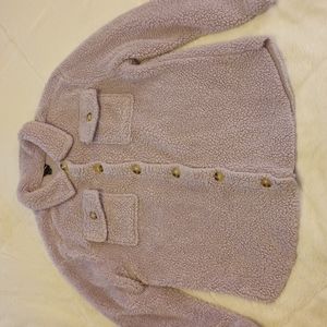 Art Class girls purple faux shearling jacket size XL.